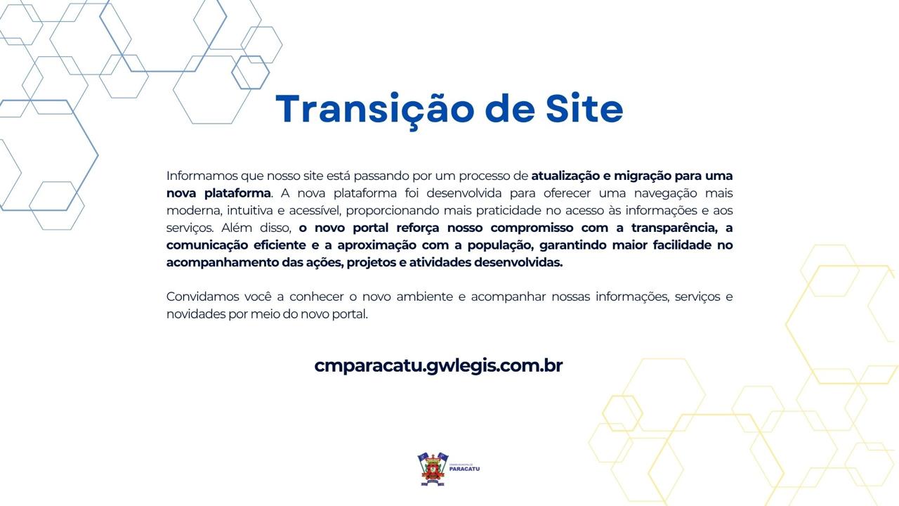 Imagem da notícia: Transição de Site