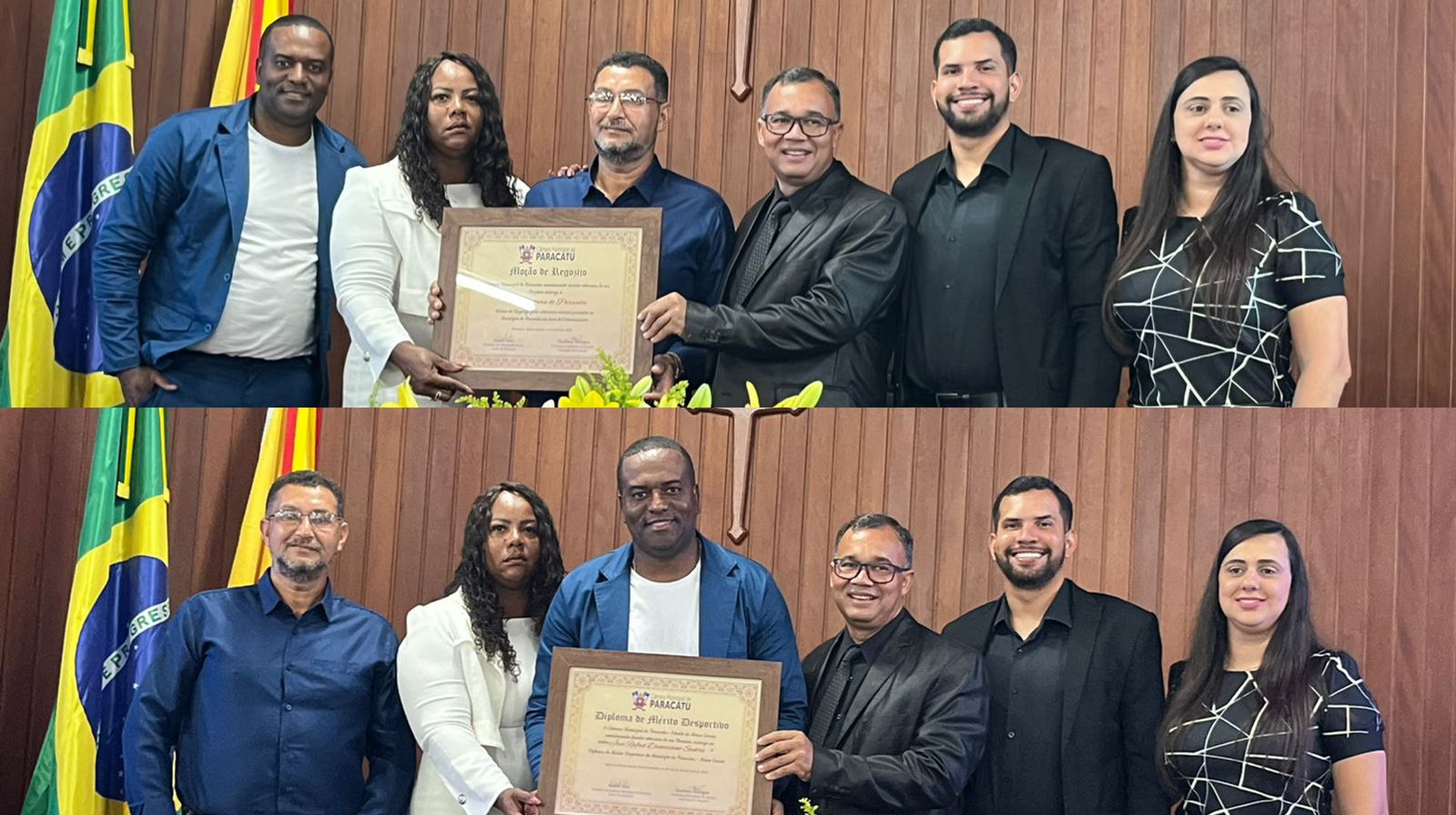 Câmara entrega Moção de Regozijo à TVC Paracatu e Diploma de Mérito Desportivo à José Rafael Damasceno Santos